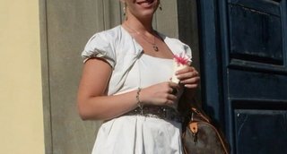 Abito Elisabetta Franchi bianco con pietre