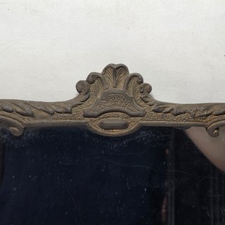 Antica Cornice in Bronzo Dorato con Specchio XIX