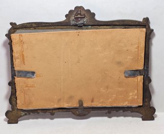 Antica Cornice in Bronzo Dorato con Specchio XIX