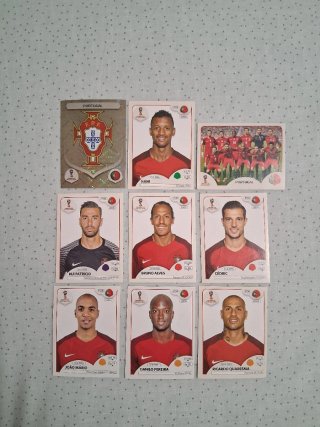 9 cromos Portugal Mundial Rusia 2018