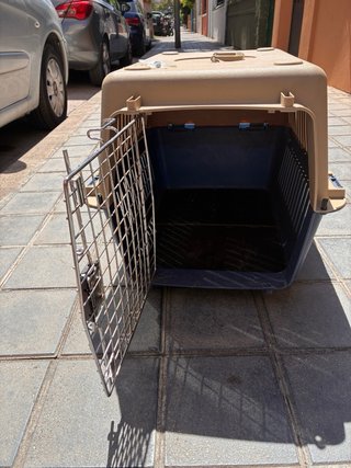 Transportín Perro/Gato Mediano Beige/Azul