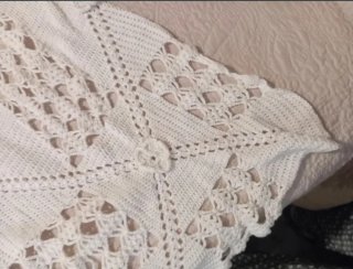 Colcha crochet algodón beige