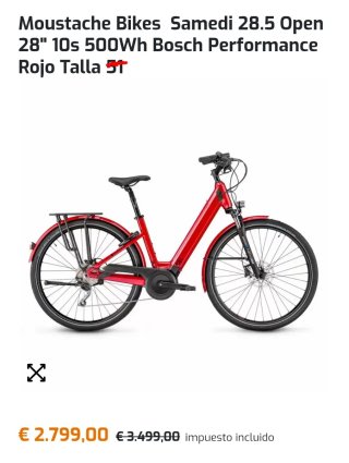 Bicicleta Moustache Samedi 28.5 Open Rojo Talla M