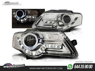 FAROS DELANTEROS LUZ DIURNA / OJOS DE ANGEL PARA VOLKSWAGEN PASSAT 3C 2005-2010