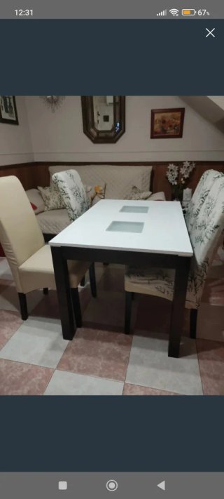 4 Sillas Comedor Polipiel Beige