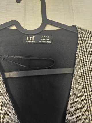 Vestido Zara cuadros gris y negro