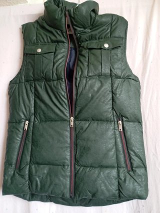 Chaleco acolchado verde mujer, talla S