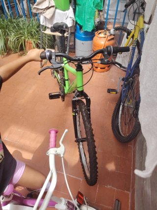 Bicicleta verde de montaña