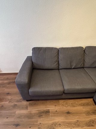Sofá Chaiselongue Ikea Gris Tela