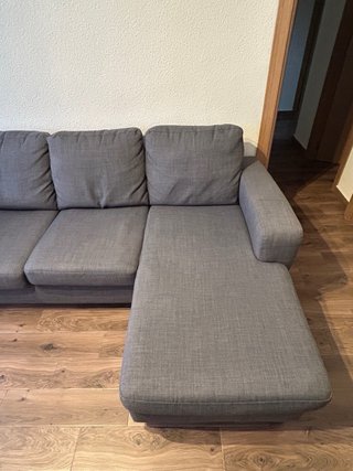 Sofá Chaiselongue Ikea Gris Tela