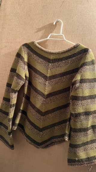 Jersey de punto rayas verde y marrón