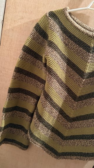 Jersey de punto rayas verde y marrón