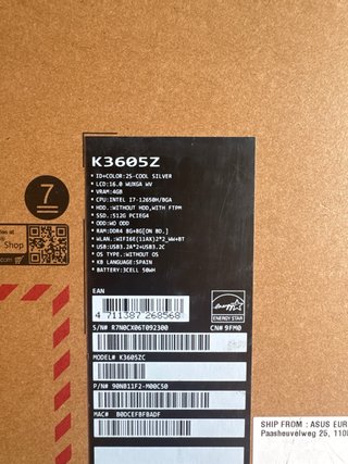 ASUS VivoBook 16X i7-12650H / RTX 3050 / 16GB RAM