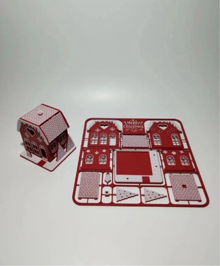 Casita de Navidad para armar echo en 3d