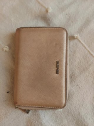 Cartera monedero billetera Parfois beige/dorada