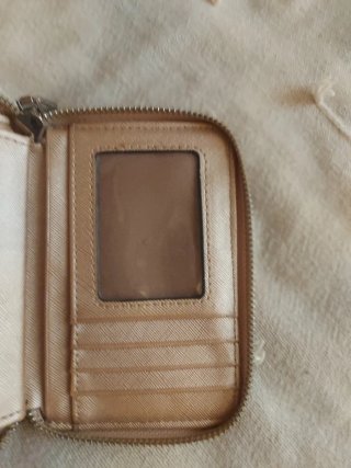 Cartera monedero billetera Parfois beige/dorada