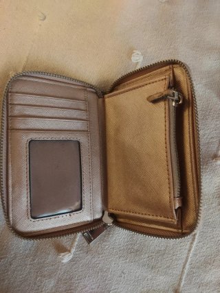 Cartera monedero billetera Parfois beige/dorada