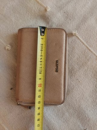 Cartera monedero billetera Parfois beige/dorada