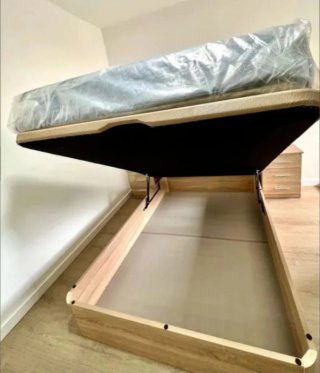 Canapé abatible madera con colchones viscoelastica