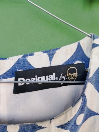 Vestido Desigual Azul y Blanco