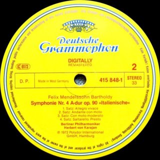 Schubert Mendelssohn Sinfonia 8 e 4 LP