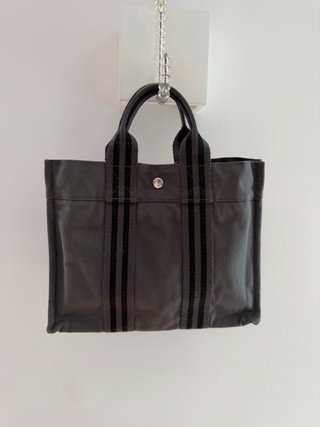Bolso lona gris Hermes