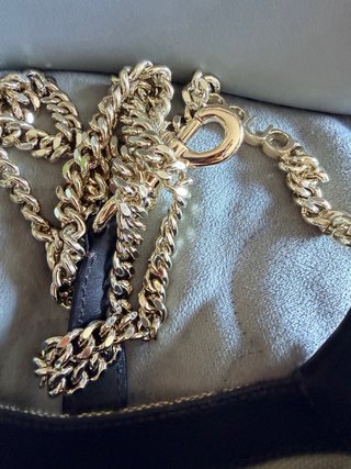 Borsa Gucci Beige con Strass e Catena Oro