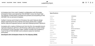 Edición Limitada “The Odyssey” HAMILTON - Nuevo -