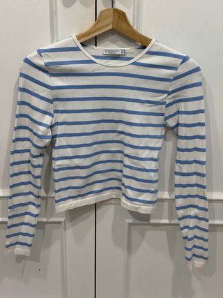 Camiseta de rayas Stradivarius manga larga XS