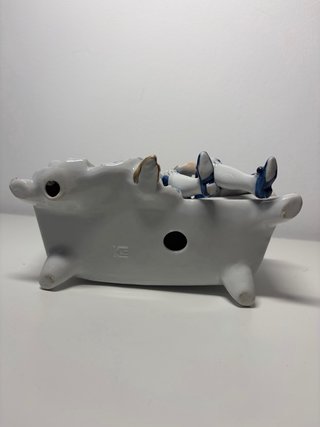 Figura de porcelana pareja estilo rococó