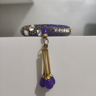 3 Pulseras Azul Morado con Dijes outfit accesorios