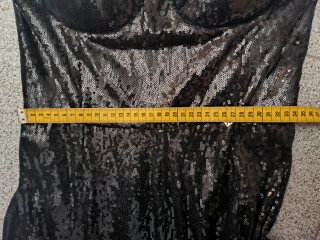 Abito lungo paillettes nero taglia S
