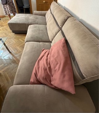 Sofá chaise longue con motor gris