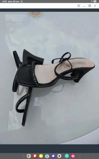 Sandalias tacón negras talla 36 tacon 7.5 cm