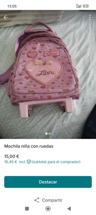 Mochila infantil con ruedas
