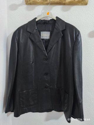 Chaqueta de cuero TROBLOS Negra Talla XXL