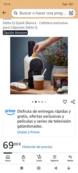 Cafetera cápsulas delta Q