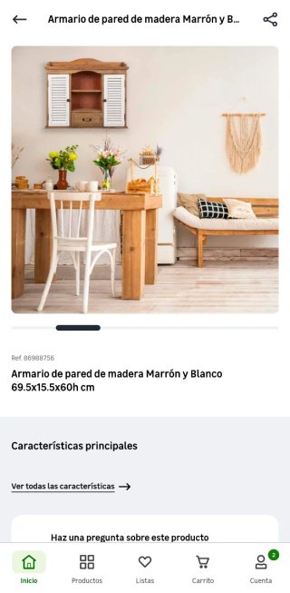 Armario de pared madera marrón y blanco