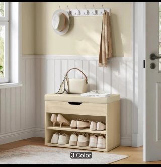 Banco Zapatero Baúl Beige