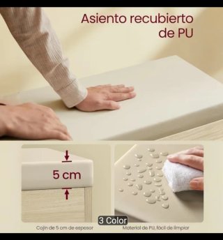 Banco Zapatero Baúl Beige