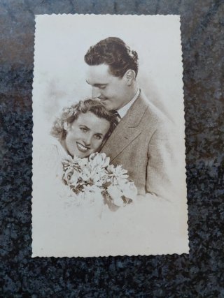Lote 7 Postales Antiguas Años 40/50 Parejas