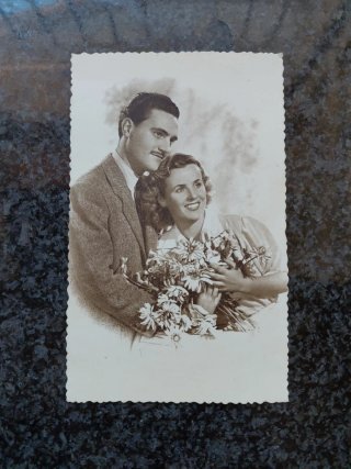 Lote 7 Postales Antiguas Años 40/50 Parejas