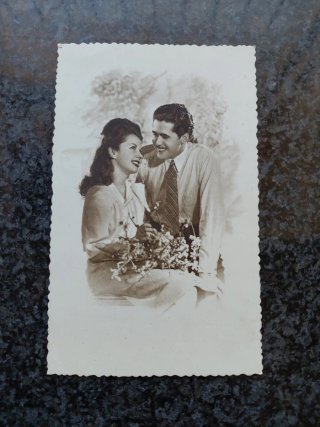 Lote 7 Postales Antiguas Años 40/50 Parejas