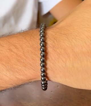 Pulsera hombre hematita 6mm piedra natural