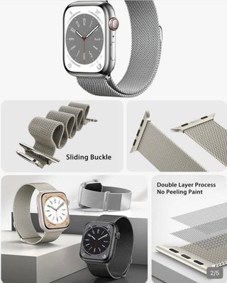 Lote 2 Correas Milanesa + 2 Fundas Apple Watch