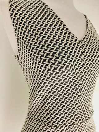 Vestido Mango Suit Negro/Blanco Talla XS