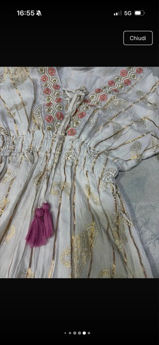 Vestito donna oro e bianco taglia unica