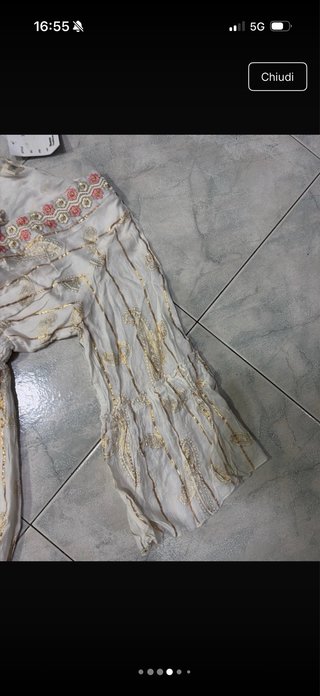 Vestito donna oro e bianco taglia unica