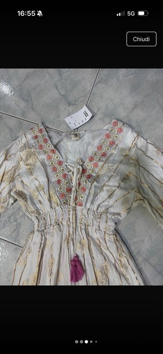 Vestito donna oro e bianco taglia unica