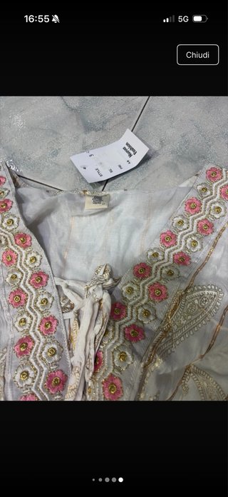 Vestito donna oro e bianco taglia unica